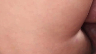 Big Fist Stretches Student's Hairy