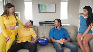 Brunettes go wild in a steamy HD orgy featuring Tommy Gunn pounding from all sides