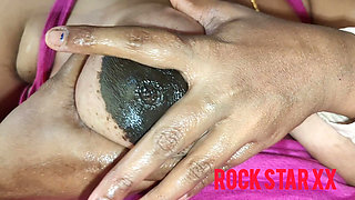 Desi Tamil House wife big boobs oil massage