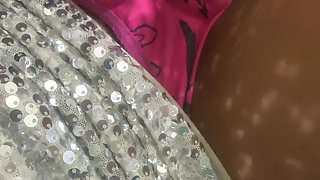 Young transgender girl stroking her panties until his cock is hard