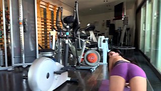 Slut AndreaLuxxx gets double penetrated at the gym - Brady