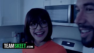 Jinkies! velma & fred are attempting to solve a mystery in a creepy mansion but they fuck instead