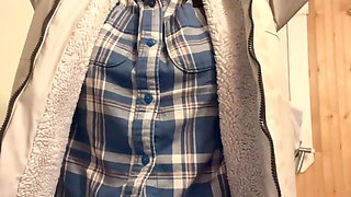 Hana Sit on Toilet Clean Her Hairy Pussy