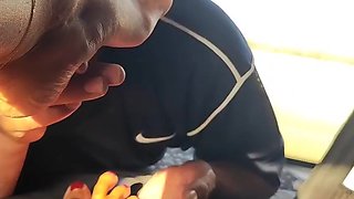 Hot Foot Slave Licks Goddess Feet In Moving Car - Public Fetish Thrill Ride!