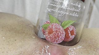 Extreme Anal Insertion with a Bottle Close up