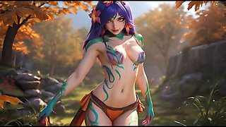 Horny Neeko in the Forest Bikini and Facial Cum