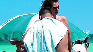 Stunning young hot nudist babes have fun at the beach