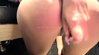 Chubby Brunette Big Boobs Dildo Masturbation