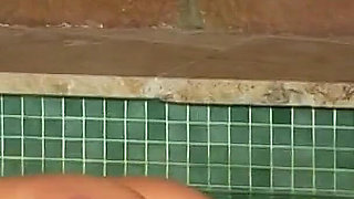 Horny milf Jasmine with big tits gets fucked by pool boy
