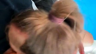 Gorgeous brunette babe fucked hardcore in the bathroom