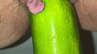 She wanted her tight pussy to play with cucumber and fuck