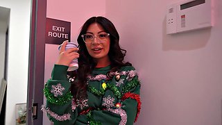Big Tits Latina MILF Coworker Cami Strella Gets Pounded Hard in Horny Office Christmas Party Hookup