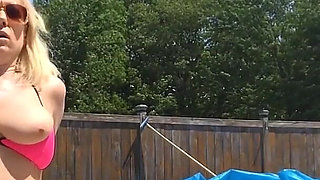 Poolside Bikini Tits Bouncing Orgasm