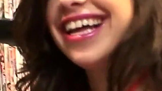 Sex in the Sex Shop the young black-haired girl will stop at nothing