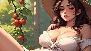 Waifu Garden Lady POV - Panties Aside Penetration & Bench Close-up Fucking