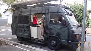 Granny Fuck in City Trailer - Homemade MILF & BBC Bareback with Clarkes & Mya