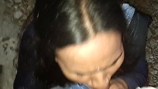 Jungle Blowjob and cum in mouth complition with village