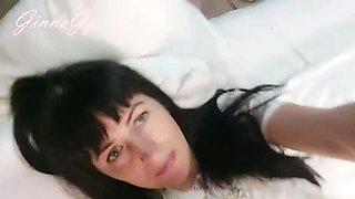 Many hairs on the cat's delight. Clitoral orgasm from finger stimulation. MILF watches explicit video of cunnilingus and ejaculation. A passionate housewife knows how to satisfy herself and e