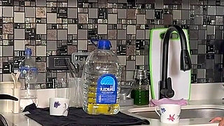 18-year-old Stepsister Babe Fucks Her Stepbrother's Big Cock in the Kitchen When Her Parents Are Away!