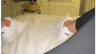Hott Latina Master Bating With Sneakers On
