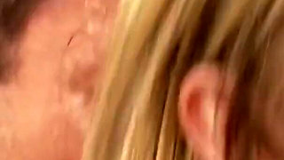 Blonde babe with big tits fucked from her personal trainer