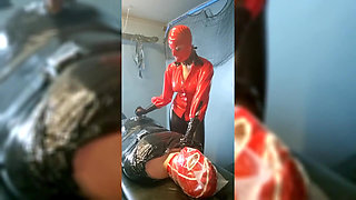 Extreme Breathplay on Mummified Slave in Latex