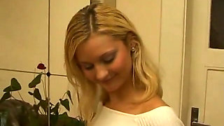 Big dick camera man gets a suck off from a gorgeous blonde cum slut