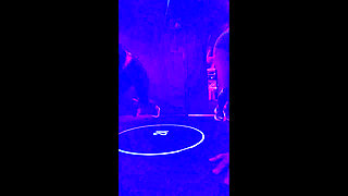 Women Feel Hot Being in the Gym and Touch Each Other in the Bathroom