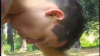Juicy blonde t-girl Renata Davila bangs her cock-loving boyfriend behind the mansion