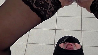 My Cuckold Husband Swallows a Huge Load of Cum From My Pussy