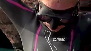 Diving in My Shiny Two-piece Wetsuit