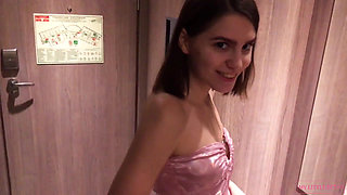 Tiny Slut Was Fucked in the Hotel - Cum Swallow