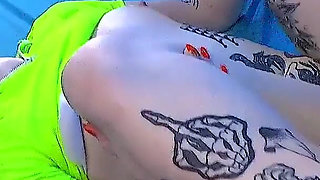 Redhead Azura Alii deepthroating big cock