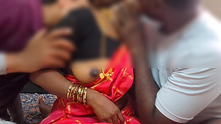 Indian Bhabhi Fucks with Husband and Stepbrother