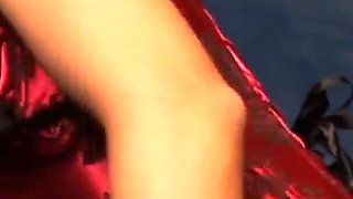 Sexy blonde Victoria Kruz in lingerie masturbates with toys