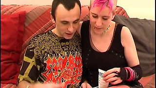 Wild Slut with Mohawk Masturbates with Dildo