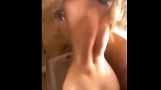 Blonde Brazilian MILF Homemade Shower Fun