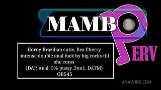 Horny Brazilian Cutie, Bea Cherry Intense Double Anal Fuck By