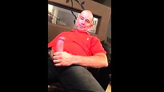 Big-Cock Daddy Strokes to Porn
