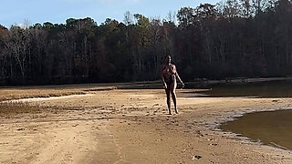 EBONY COUGAR ENJOYING THE SUN IN SWIMSUIT!