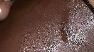 Horny African Foreplay Teen Loves to Get Wet by the Feeling of Soft Cock Rubbing Her Oiled Pussy