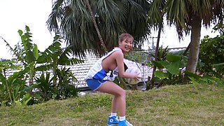 Cute teen anne solo anal masturbation