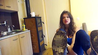 Teen goddess wants you to clean her dirty sneakers