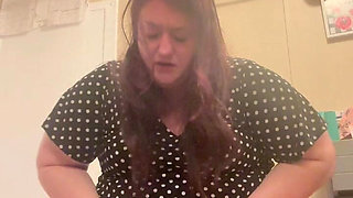 PAWG BBW Clogs the Toilet Due to Holding Everything for Hours: with Lots of Farts and the Sound of Her Using the Restroom or Bat