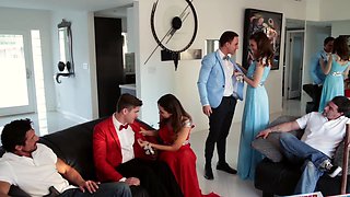 Brunettes Riley & Melissa in a X-rated foursome with Bard and Hart