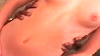 Slut with small tits loves to take the cum in her mouth and then spit it