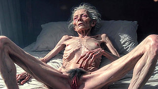 Horny 90 Year Old Skinny Granny Masturbates Her Hairy Wet Pussy - Frail Solo Play