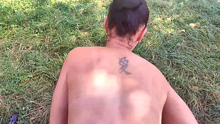 Naked Near the River in Public, Sex, Blowjob, Orgasm