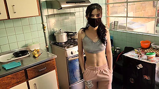 Sexy Maid Gets Fucked by Her Boss's Step Stepson in Her Work Kitchen