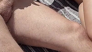 Masturbation with My Stepfather on a Nudist Beach, He Touches My Tits and I Touch His Cock